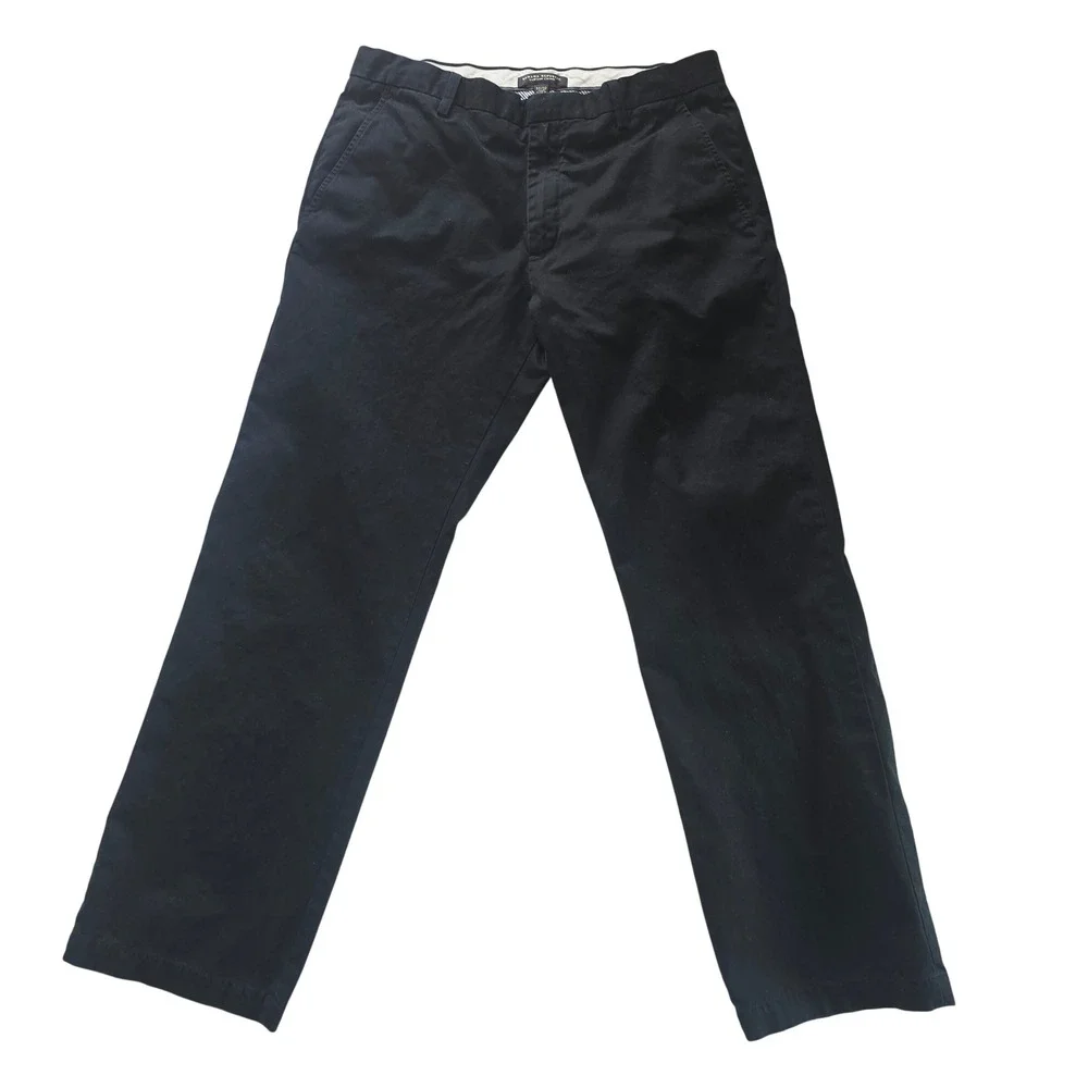 Banana Republic Mens Dawson Chino   Black Straight Leg Cotton Pants 33x32